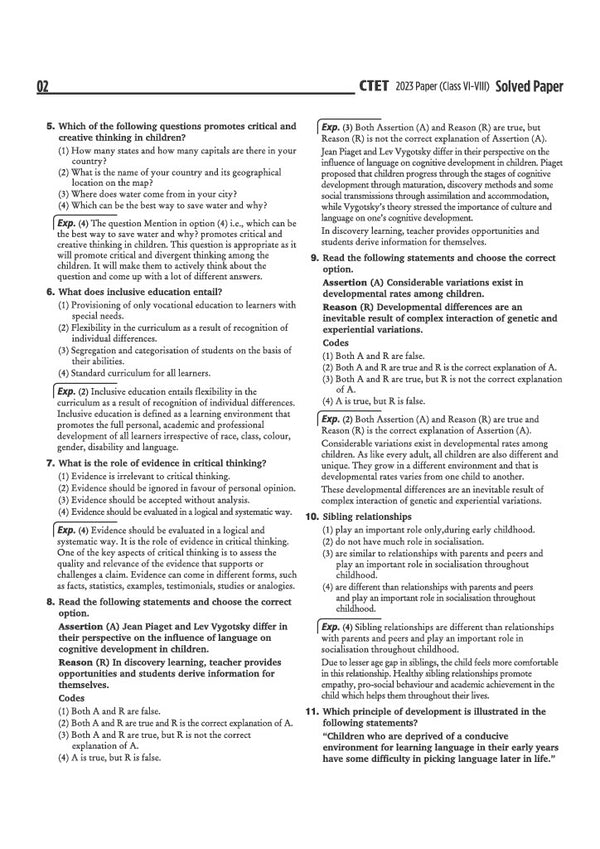 CTET 35 Solved Papers (2026–2015) Paper 2 (Class 6-8) Maths & Science | Detailed Solutions & Authenticated Official Answer Keys | Latest Edition for CTET Preparation