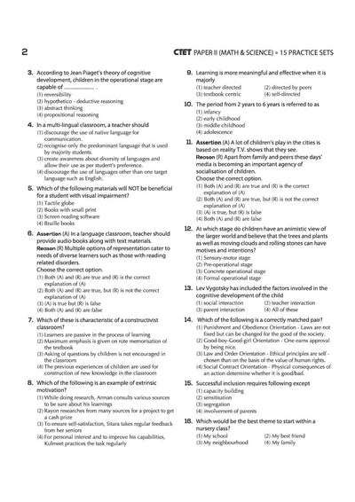 CTET 2026 15 Practice Sets Paper 2 (Class 6-8) Maths & Science | Based on Latest CTET Syllabus & Exam Pattern | Detailed Explanations of Each Question with Latest Solved Papers