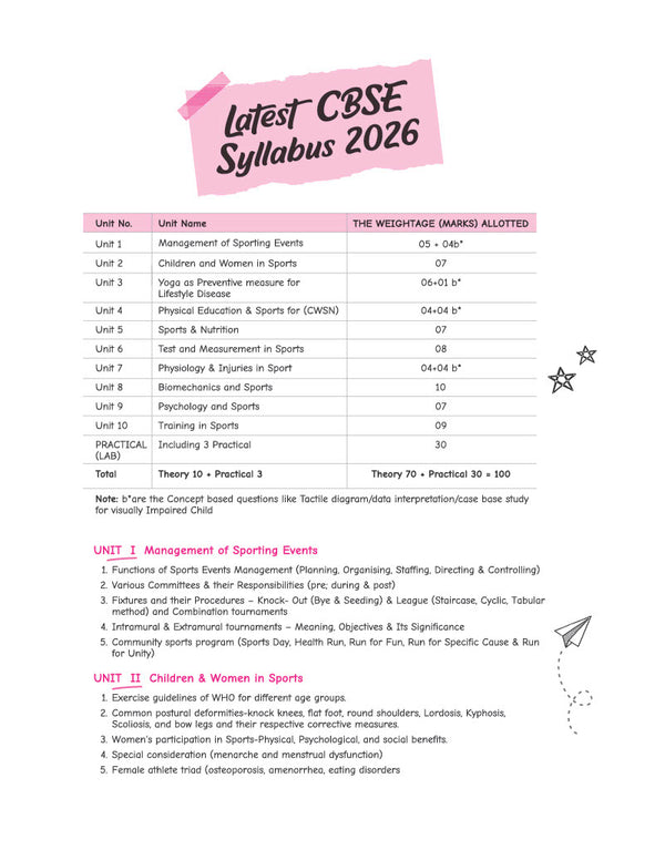 CBSE Physical Education Class 12 Question Bank for Exam 2027 | 11 Years Chapterwise PYQs (2026–2016) with Revision Theory, Detailed Solutions, Exam Tips & Sample Papers as per Latest CBSE Exam Pattern