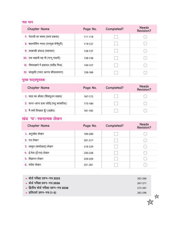 CBSE Hindi -A Class 10 Question Bank for Exam 2027 | 11 Years Chapterwise PYQs (2026–2016) with Revision Theory, Detailed Solutions, Exam Tips & Sample Papers as per Latest CBSE Exam Pattern