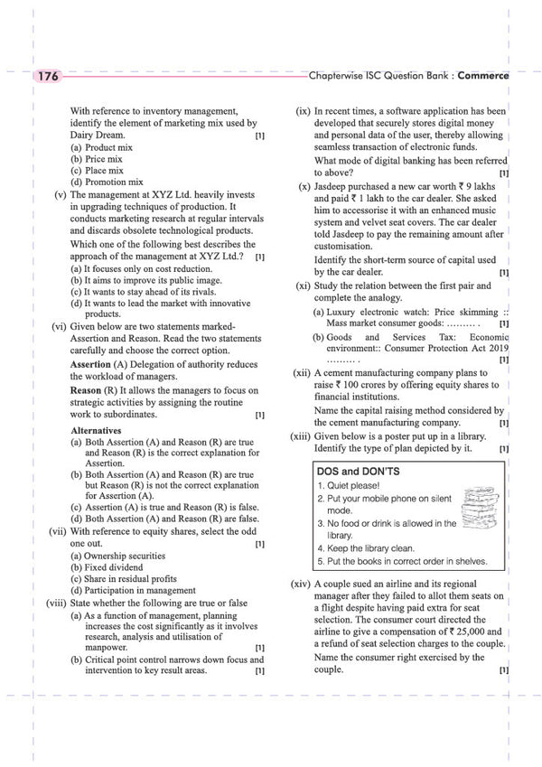 ISC Commerce Class 12 Question Bank for Exam 2027 | 26 Years Chapterwise PYQs (2026–2001) with Detailed Step-by-Step Answers, Examiner's Comments, Smart Tips & 3 Sample Papers