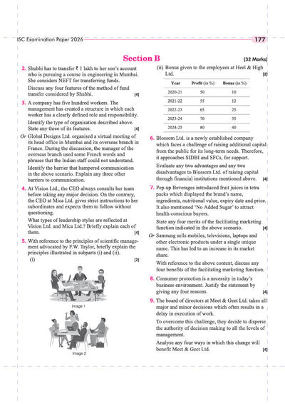 ISC Commerce Class 12 Question Bank for Exam 2027 | 26 Years Chapterwise PYQs (2026–2001) with Detailed Step-by-Step Answers, Examiner's Comments, Smart Tips & 3 Sample Papers