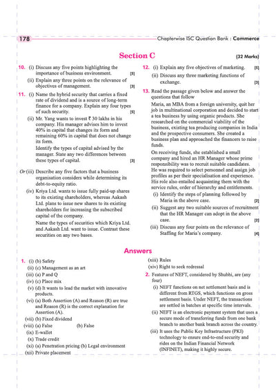 ISC Commerce Class 12 Question Bank for Exam 2027 | 26 Years Chapterwise PYQs (2026–2001) with Detailed Step-by-Step Answers, Examiner's Comments, Smart Tips & 3 Sample Papers