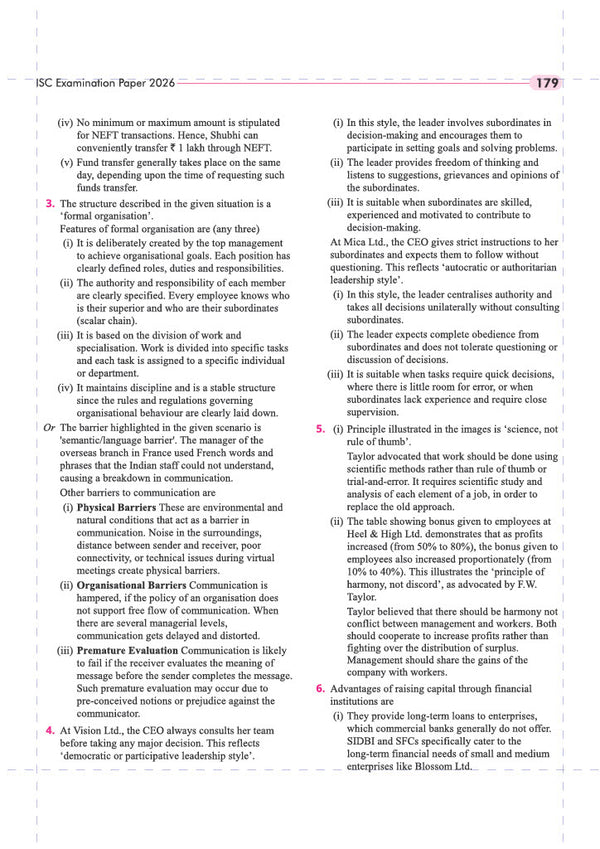 ISC Commerce Class 12 Question Bank for Exam 2027 | 26 Years Chapterwise PYQs (2026–2001) with Detailed Step-by-Step Answers, Examiner's Comments, Smart Tips & 3 Sample Papers