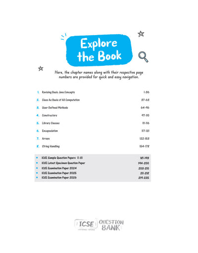 ICSE Computer Applications Class 10 Question Bank for Exam 2027 | 22 Years Chapterwise & Topicwise PYQs (2026–2005) with Detailed Step-by-Step Answers, Examiner's Comments, Smart Tips & 3 Sample Papers