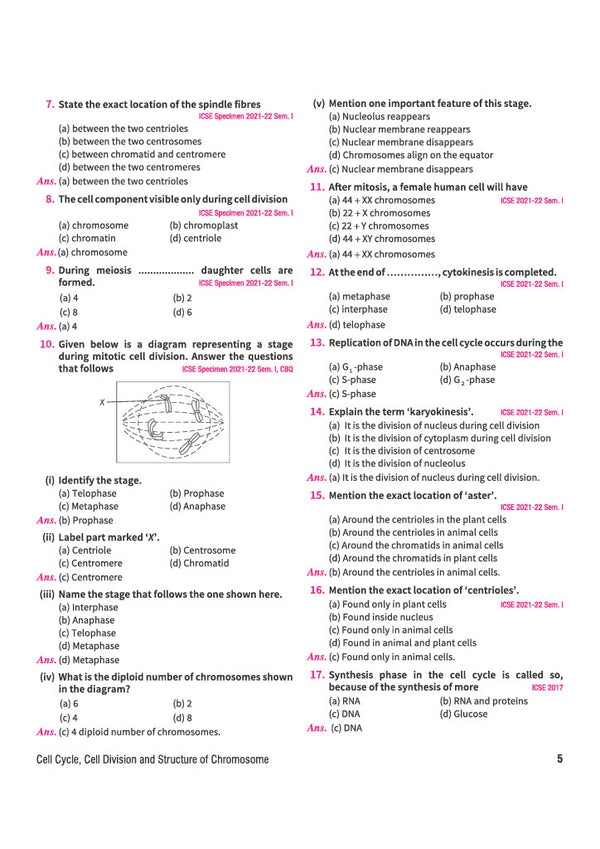 ICSE Biology Class 10th | 25 Years Chapterwise Topicwise Question Bank (2025 - 2001)