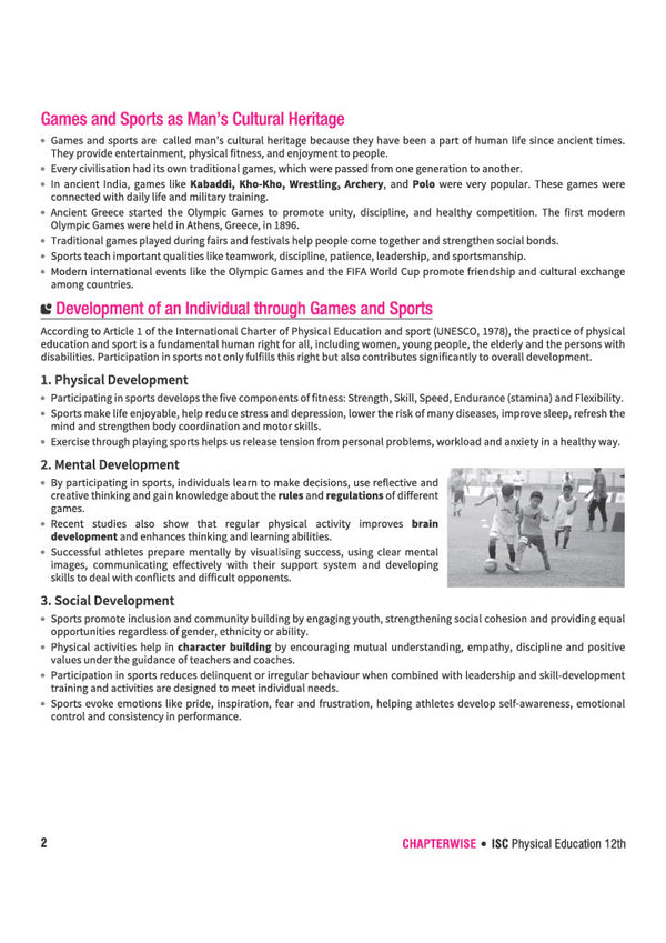 ISC Physical Eduaction Class 12th | 16 Years Chapterwise Topicwise Question Bank (2025 - 2010)