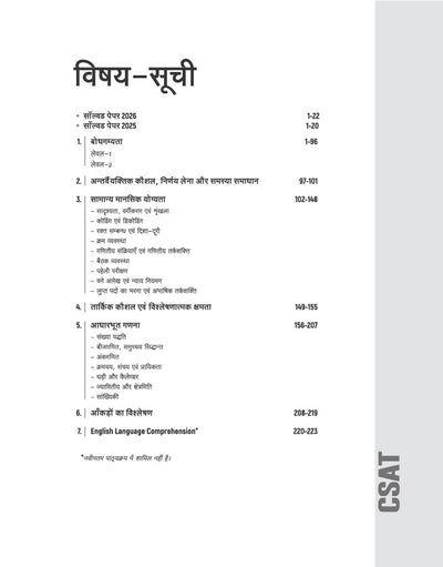 UPSC IAS Prelims CSAT 2027 (General Studies Paper II) Solved Papers | 16 Years Topicwise PYQs (2026–2011) | Elimination Techniques, Smart Strategy Planner, Authentic Solutions & Topicwise Analysis | Hindi Medium