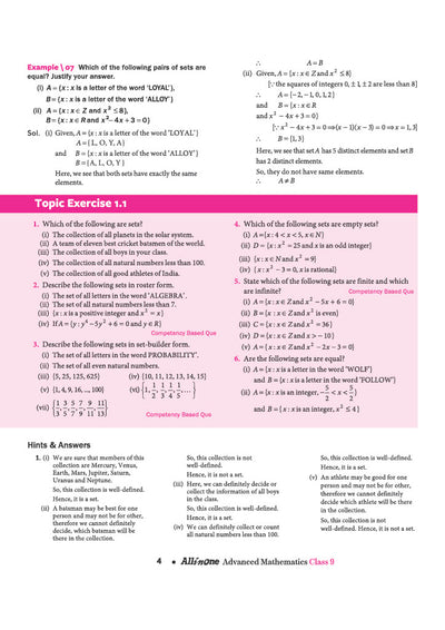 All in One Advanced Mathematics chapterwise sample pages