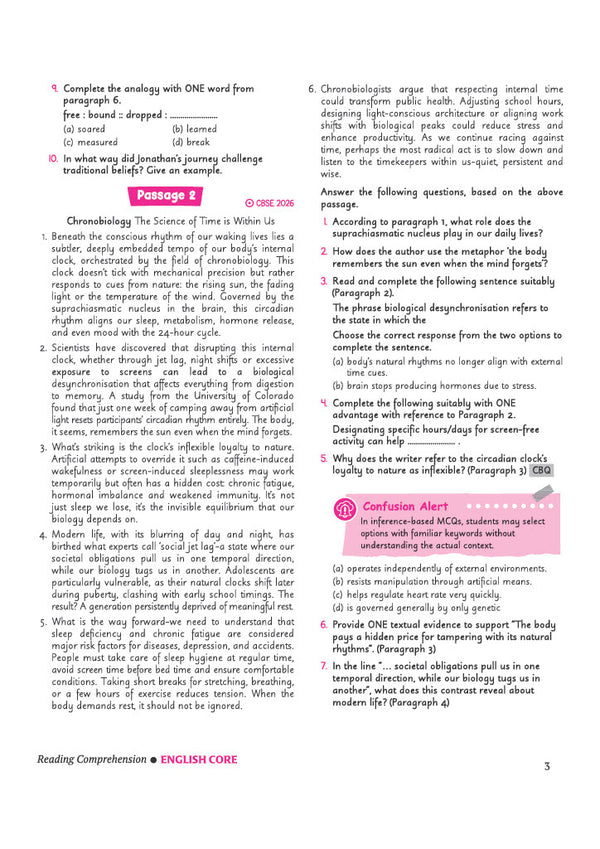 CBSE Chapterwise-Question Bank (2025 - 2016) English Core Class 12th Exam | Other Similar Questions & Value Points | English Medium