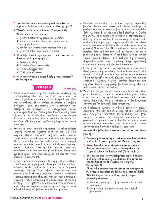 CBSE Chapterwise-Question Bank (2025 - 2016) English Core Class 12th Exam | Other Similar Questions & Value Points | English Medium