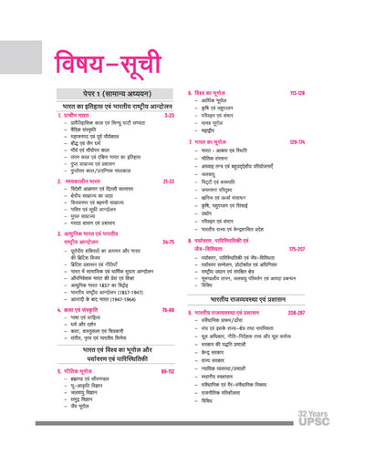 UPSC IAS Prelims Solved Papers table of contents GS Paper 1 CSAT Paper 2