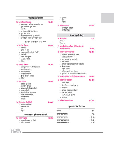 UPSC IAS Prelims Solved Papers table of contents GS Paper 1 CSAT Paper 2
