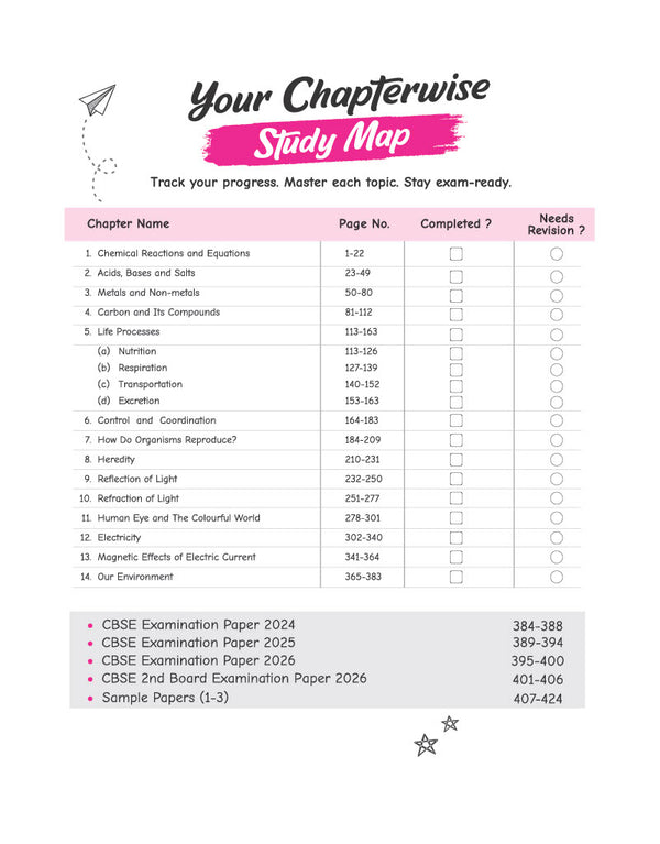 CBSE Science Class 10 Chapterwise Question Bank for Board Exam 2027 | 1Chapterwise PYQs with Revision Theory, Detailed Solutions, Exam Tips & Sample Papers as per Latest CBSE Syllabus & Exam Pattern