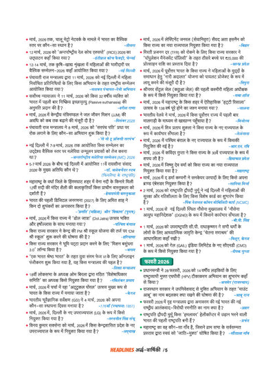 Current Affairs Half-Yearly Hindi Sample Page with Events, Schemes and Infographics