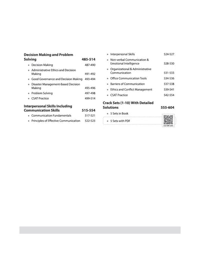 Cracking CSAT Paper 2 table of contents Solved Papers Crack Sets