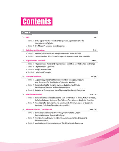 JEE Advanced JEE Main Mathematics PYQ Bank table of contents