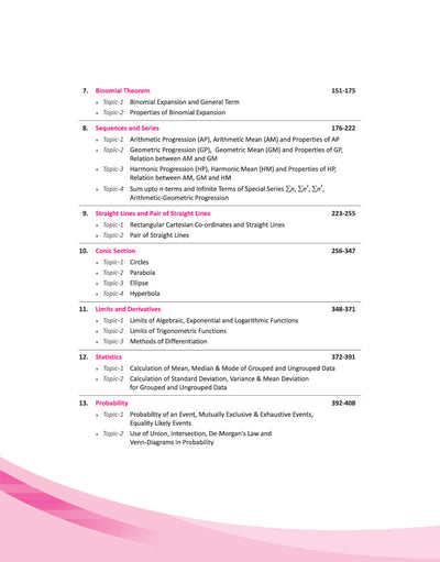 JEE Advanced JEE Main Mathematics PYQ Bank table of contents