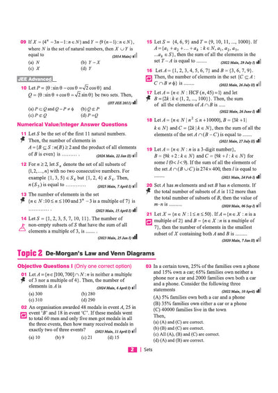JEE Advanced JEE Main Mathematics chapterwise PYQs sample