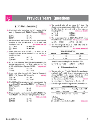 ICSE Mathematics Class 10 Question Bank for Exam 2027 | 26 Years Chapterwise & Topicwise PYQs (2026–2001) with Detailed Step-by-Step Answers, Examiner's Comments, Smart Tips & 3 Sample Papers