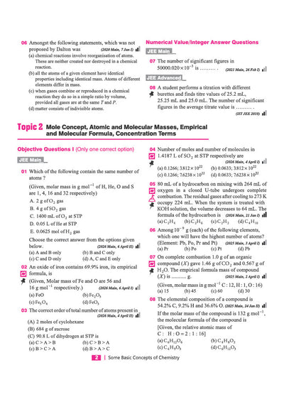 JEE Advanced JEE Main Chemistry chapterwise PYQs sample
