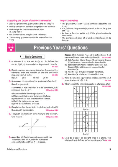 ISC Mathematics Class 12 Question Bank for Exam 2027 | 26 Years Chapterwise & Topicwise PYQs (2026–2001) with Detailed Step-by-Step Answers, Examiner's Comments, Smart Tips & 3 Sample Papers