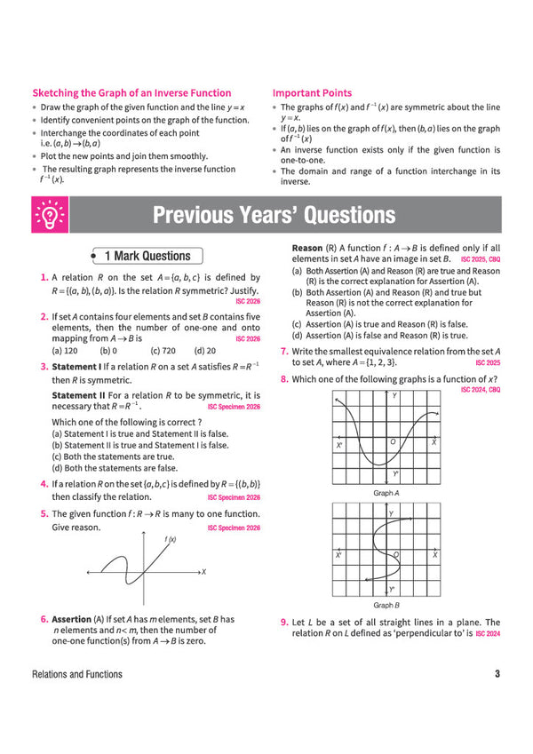 ISC Mathematics Class 12 Question Bank for Exam 2027 | 26 Years Chapterwise & Topicwise PYQs (2026–2001) with Detailed Step-by-Step Answers, Examiner's Comments, Smart Tips & 3 Sample Papers