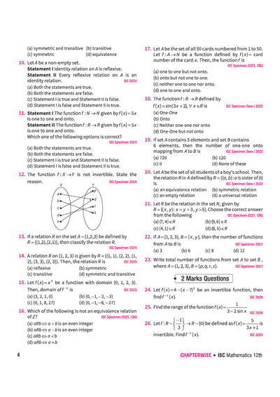 ISC Mathematics Class 12 Question Bank for Exam 2027 | 26 Years Chapterwise & Topicwise PYQs (2026–2001) with Detailed Step-by-Step Answers, Examiner's Comments, Smart Tips & 3 Sample Papers