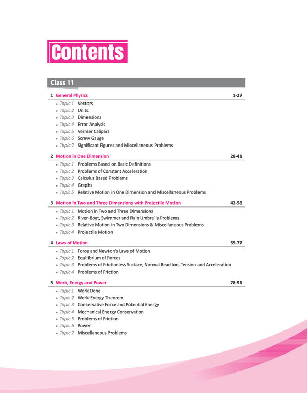JEE Advanced JEE Main Physics PYQ Bank table of contents