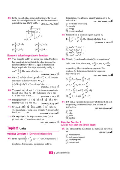 JEE Advanced JEE Main Physics chapterwise PYQs sample