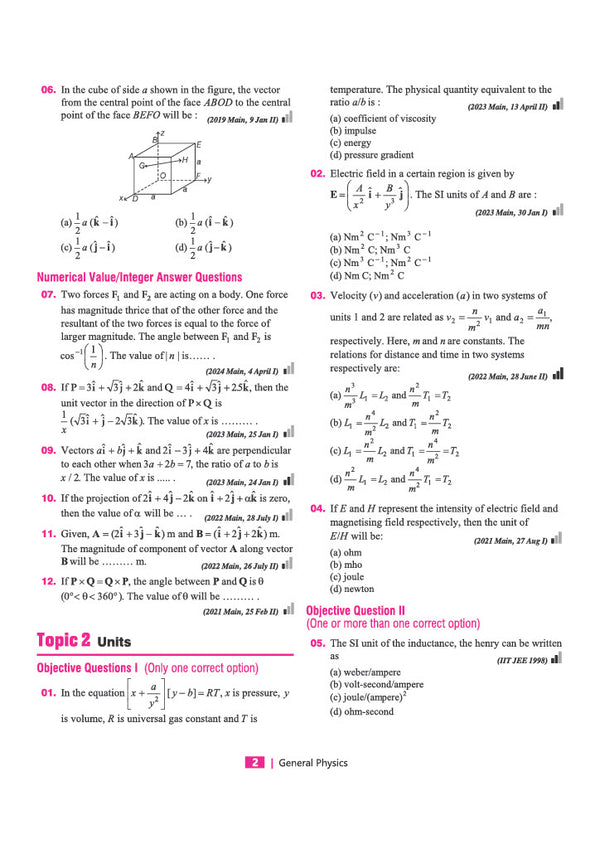 JEE Advanced JEE Main Physics chapterwise PYQs sample