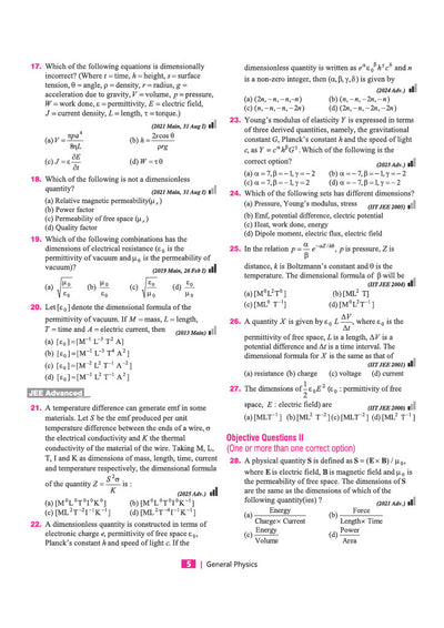 JEE Advanced JEE Main Physics chapterwise PYQs sample