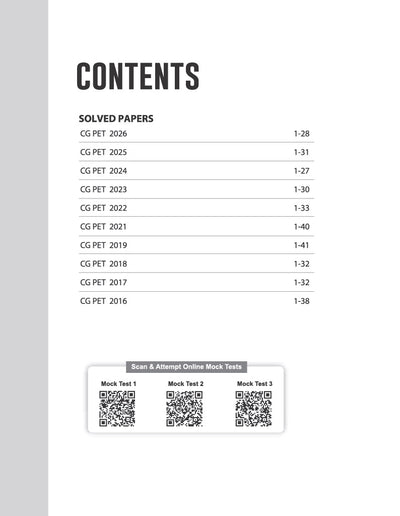 CGPET 2027 (Chhattisgarh Pre-Engineering Test) | 10 Years' Solved Papers (2026–2016) | 100% Original Previous Year Questions with Detailed Solutions | 3 Mock Tests for 2027
