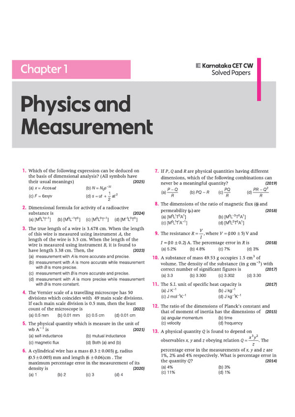 Karnataka CET (KCET) 2027 | 21 Years Chapterwise Solved Papers (2026–2006) | Physics, Chemistry & Mathematics | 3500+ Practice MCQs with 3 Practice Sets