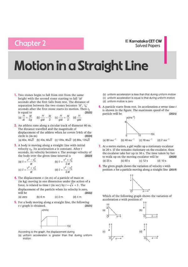 Karnataka CET (KCET) 2027 | 21 Years Chapterwise Solved Papers (2026–2006) | Physics, Chemistry & Mathematics | 3500+ Practice MCQs with 3 Practice Sets