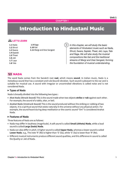A Textbook of Hindustani Music ( Melodic Instrument & Vocal ) for CBSE Class 11 | Theory in Easy Language, Practical Work, Exam-Style Questions & Sample Question Paper | As per Latest CBSE Syllabus 2026–27
