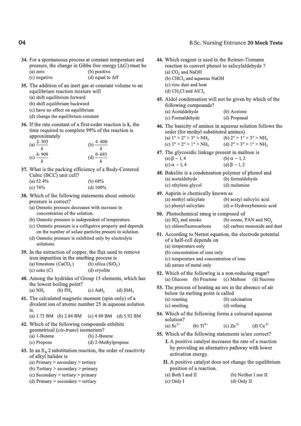 B.Sc. Nursing Entrance Exam 2027 | 20 Mock Tests for AIIMS & All Other Nursing Entrance Exams | 2000+ Fully Solved MCQs, OMR-Based Tests, Quick Revision Pointers & Solved Paper 2026