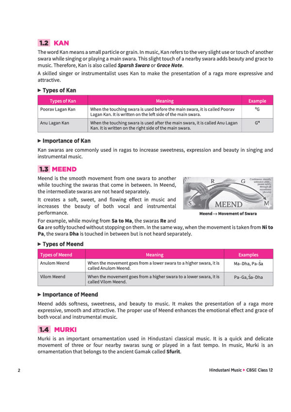 A Textbook of Hindustani Music (Melodic Instrument & Vocal ) for CBSE Class 12 | Theory in Easy Language, Practical Work, Exam-Style Questions & Sample Question Paper | As per Latest CBSE Syllabus 2026–27