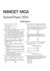 MCA Entrance solved paper
