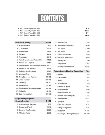 NIFT/NID/IIFT Entrance Exam 2027 | Complete Study Guide for NIFT, NID & IIFT, GAT, CAT & Situation Test | Concept Theory, Visual Sketching, Mock Tests & Previous Year Papers | Solved Paper 2026