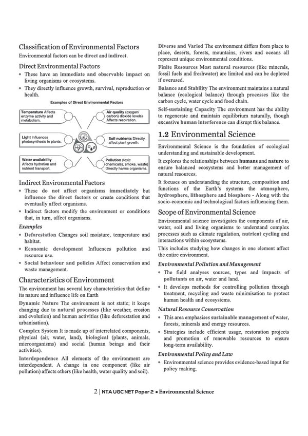 NTA UGC NET/JRF/SET Exam | Paper 2 - Environmental Science | Complete Study Guide as per Updated Syllabus | Theory Notes, Quick Revision, PYQs Last 10 Years for Practice & 3 Mock Tests