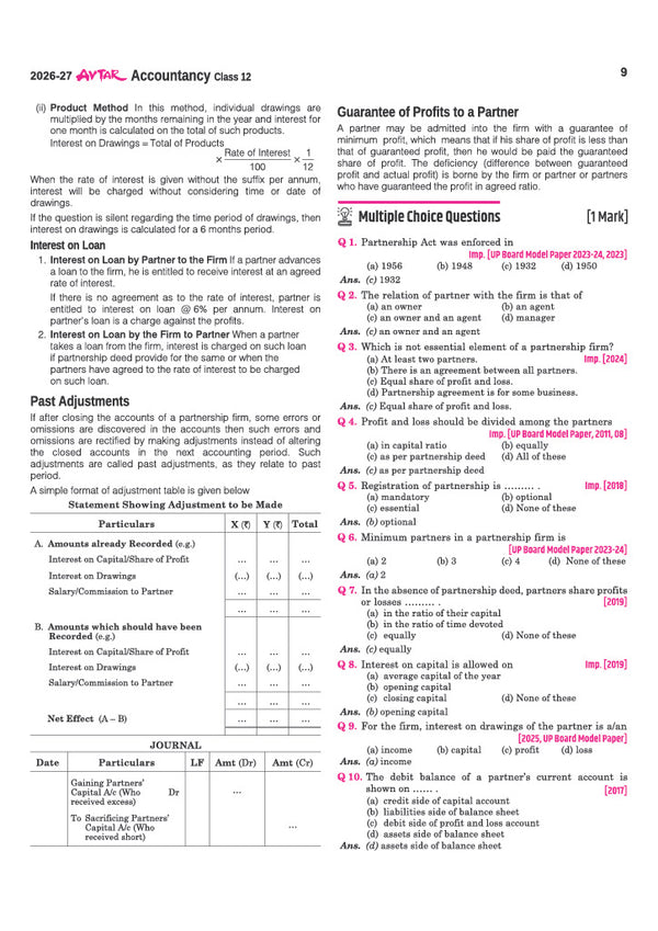 Avatar UP Board Accountancy Class 12 Exam 2027 | Chapterwise Question Bank | 5 Board-Style Practice Papers | 4 Years Unsolved Papers | Based on NCERT & NEP 2020