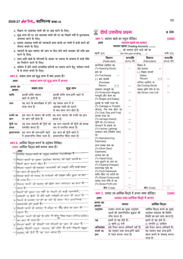 Avatar UP Board Vanijya (Commerce) Class 10 Exam 2027 | Chapterwise Question Bank | 3 Board-Style Practice Papers | 4 Years Unsolved Papers | OMR Sheet | Based on NEP 2020