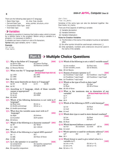 Avtar UP Board Computer Class 10 Exam 2027 | Chapterwise Question Bank | 4 Board-Style Practice Papers | 3 Years Unsolved Papers | OMR Sheet | Based on NEP 2020 | English Medium