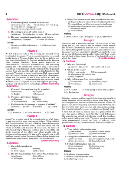 Avtar UP Board English Class 9 Exam 2027 | Chapterwise Question Bank | 3 Practice Papers | Unit Test | OMR Sheet | Based on NCERT & NEP 2020