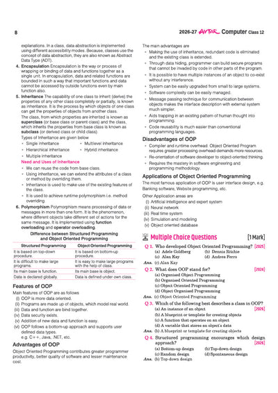 Avtar UP Board Computer Class 12 Exam 2027 | Chapterwise Question Bank | 5 Board-Style Practice Papers | 3 Years Unsolved Papers | Based on NCERT & NEP 2020 | English Medium