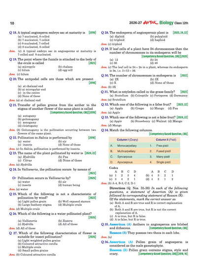 Avtar UP Board Biology Class 12 Exam 2027 | Chapterwise Question Bank | 5 Board-Style Practice Papers | 4 Years Unsolved Papers | Based on NCERT & NEP 2020