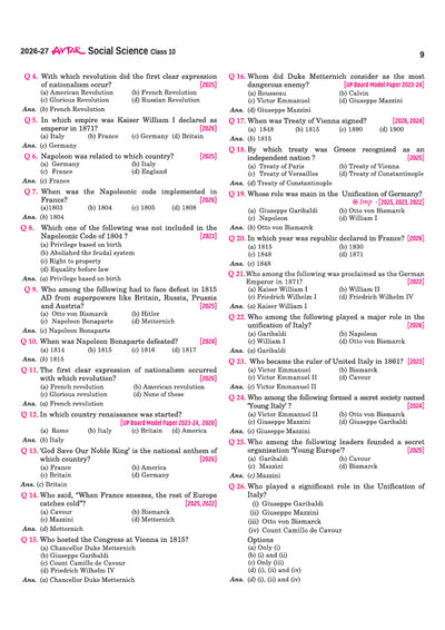 Avtar UP Board Social Science Class 10 Exam 2027 | Chapterwise Question Bank | 5 Board-Style Practice Papers | 5 Years Solved Papers | OMR Sheet | Based on NEP 2020