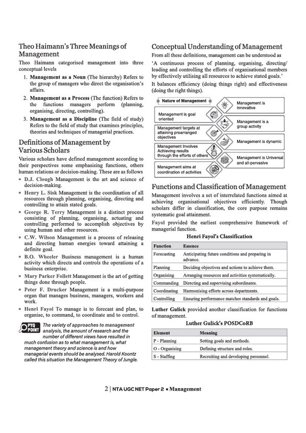 NTA UGC NET/JRF/SET Exam | Paper 2 - Management | Complete Study Guide as per Updated Syllabus | Theory Notes, Quick Revision, PYQs Last 10 Years for Practice & 3 Mock Tests