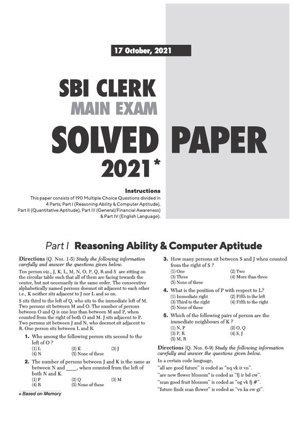 SBI Clerk Pre + Main Exam 2026 | 20+ Solved Papers 2025–2009 | Detailed Solutions to Every Question | Collection of Authentic Previous Years’ Papers